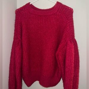 A New Day Raspberry Sweater with Balloon Sleeves!